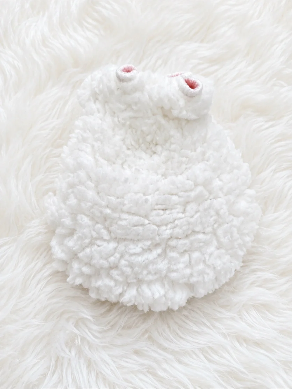 Baby Newborn Infant Sherpa Cuff Mittens 3-Pair Set Pink Beige Ivory